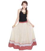 Rajasthani Ethnic White Cotton Long Skirt