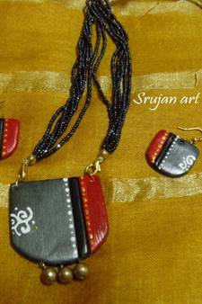 Grey and Red Clay jewelry