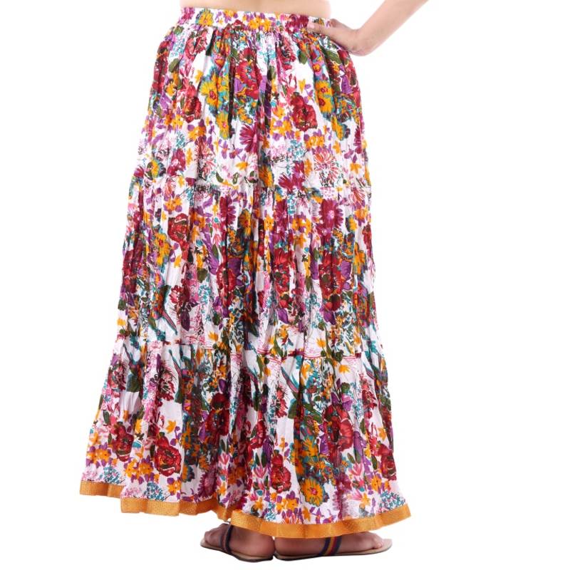 Rajasthani Flower Printed Skirt Shreemangalammart 792629