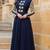 Navy Blue embroidered georgette semi stitched party-wear-gowns