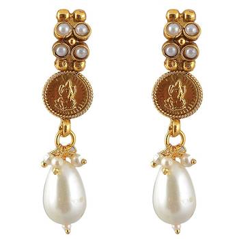 Adwitiya Collection 24 Ct Gold Plated With Ginni Temple Necklace Set 2