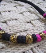 black pink rose bead necklace