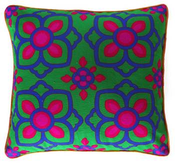 Beautiful Blue Pink Flower Cushion Cover 1