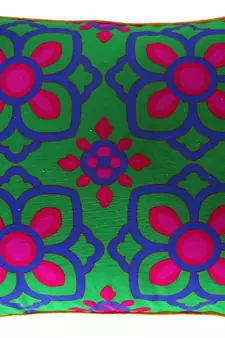 Beautiful Blue Pink Flower Cushion Cover