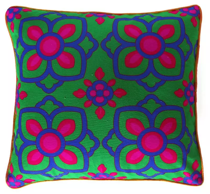 Beautiful Blue Pink Flower Cushion Cover