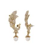 Fabulous Peacock Design Ear Cuffs In Gold Tone