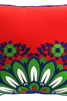 Sparkling Green Blue Flower Cushion Cover