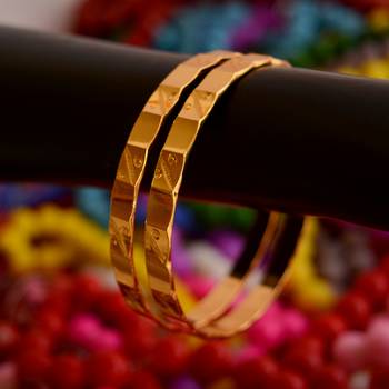 Golden Embossed Bangles Set 1