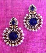 Magnetic blue stone charming pearl polki earring c461b DDS 14