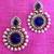 Magnetic blue stone charming pearl polki earring c461b DDS 14
