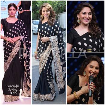 black embroidered georgette saree with blouse 4