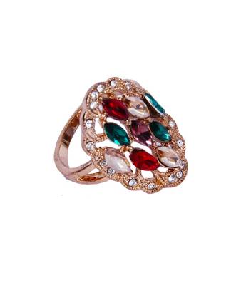 Gold Black Stone Studded Designer Ring 1