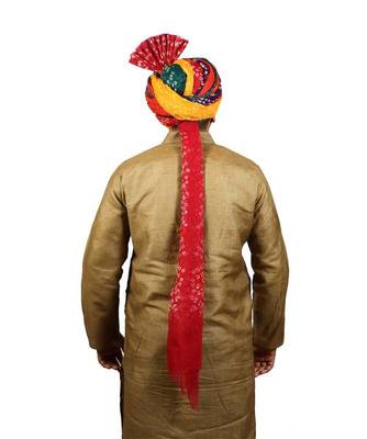 Ekolhapuri Panchrangi Jodhpuri Bandhej Cotton Pheta (Turban) 6
