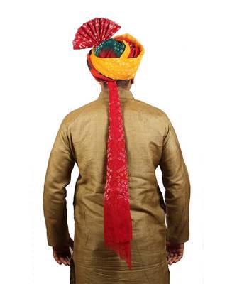 Ekolhapuri Panchrangi Jodhpuri Bandhej Cotton Pheta (Turban) 4