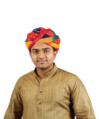 Ekolhapuri Panchrangi Jodhpuri Bandhej Cotton Pheta (Turban) 1