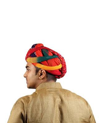 Ekolhapuri Panchrangi Jodhpuri Bandhej Cotton Pheta (Turban) 3
