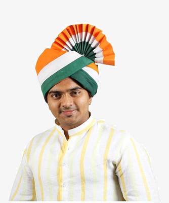 Ekolhapuri Indian Tricolor Cotton Pheta (Turban) 1