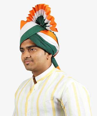 Ekolhapuri Indian Tricolor Cotton Pheta (Turban) 2
