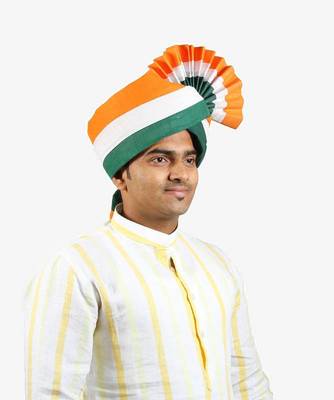 Ekolhapuri Indian Tricolor Cotton Pheta (Turban) 3