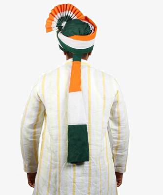 Ekolhapuri Indian Tricolor Cotton Pheta (Turban) 4