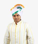 Ekolhapuri Indian Tricolor Lining Polyester Pheta (Turban)