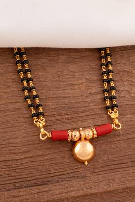  short mangalsutra with single vati tali one gram gold 1