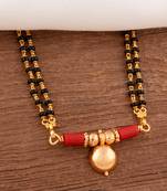  short mangalsutra with single vati tali one gram gold