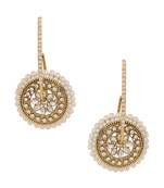 Kundan flower pearl polki bali hoop earringOREA0301WH