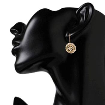 Kundan flower pearl polki bali hoop earringOREA0301WH 3