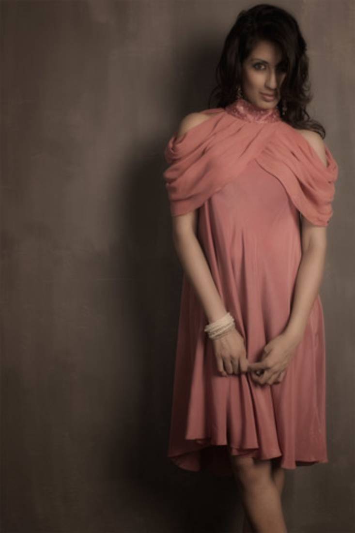 white christmas dresses Salmon Pink Layered Dress