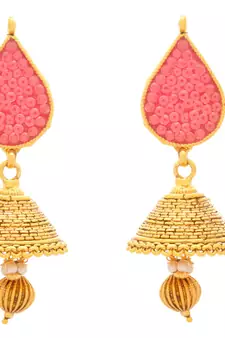 Radiant Ruby Gold Designer Jhumka...Exquisite n Ethnic....