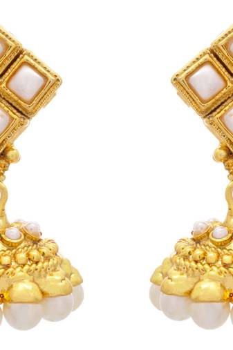 Pretty Pearl Gold Designer Jhumka