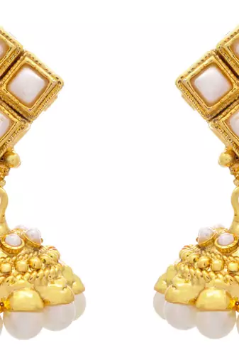 Pretty Pearl Gold Designer Jhumka