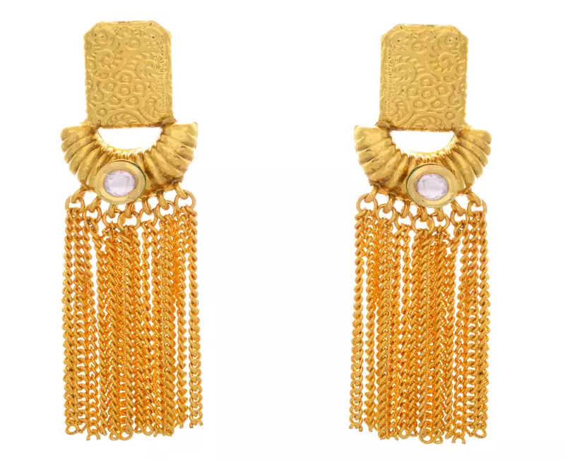 Glamourous Gold Designer Kundan Earring