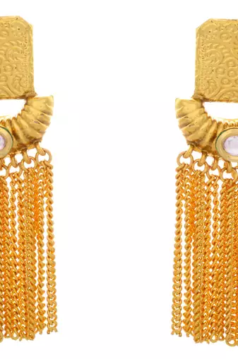 Glamourous Gold Designer Kundan Earring
