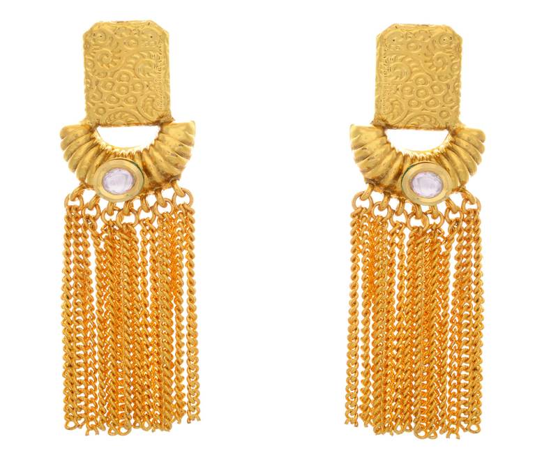Glamourous Gold Designer Kundan Earring