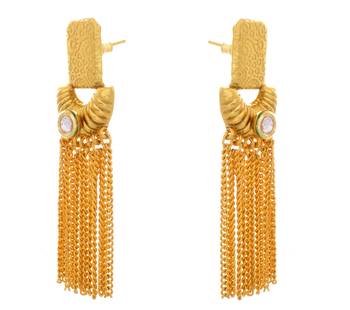 Glamourous Gold Designer Kundan Earring 2
