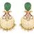 Beautiful Green Gold Earrings with American Dimaond, Pearls n Intricate Jali Work