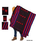 Handwoven navyblue with black weaving traditional naga shawl