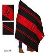 Handwoven black with red weaving traditional naga shawl