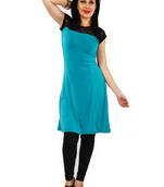 Koelle Caro Ethnic Polyester Knitted Blue Women's Kurti