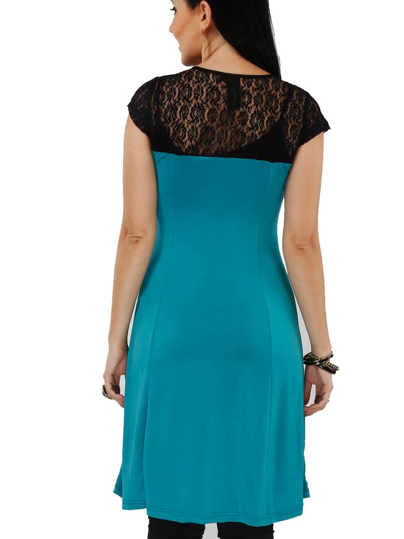 Koelle Caro Ethnic Polyester Knitted Blue Women's Kurti