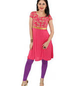 Koelle Caro Ethnic Polyester Knitted Pink Women's Kurti