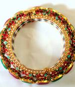 Ethnic jadau navrattan openable bangle