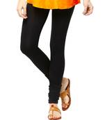 Black plain 4-Way Lycra Cotton leggings