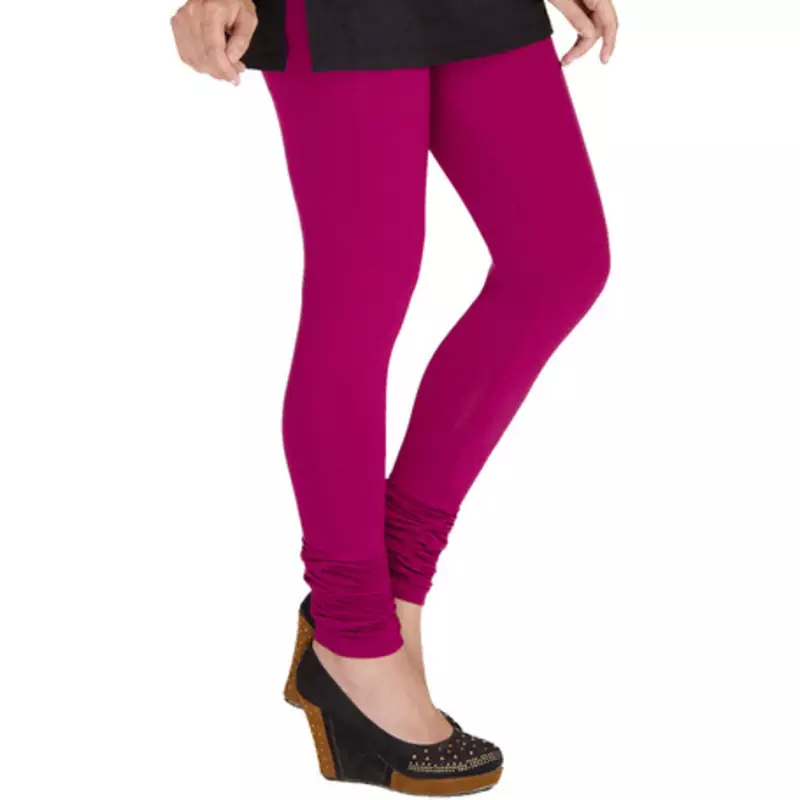 Pink plain 4-Way Lycra Cotton leggings