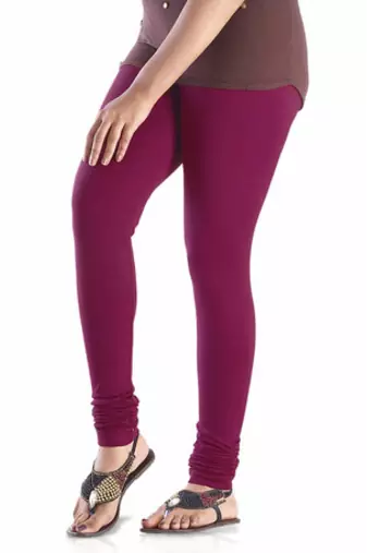 Purple plain 4-Way Lycra Cotton leggings