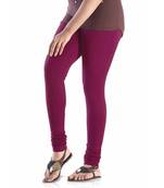 Purple plain 4-Way Lycra Cotton leggings