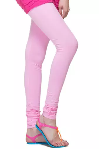Baby Pink plain 4-Way Lycra Cotton leggings