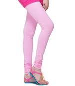 Baby Pink plain 4-Way Lycra Cotton leggings